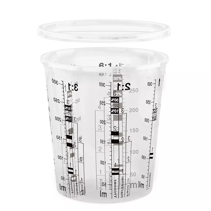 385 ml de copa de mezcla de pintura automotriz PP con tapa